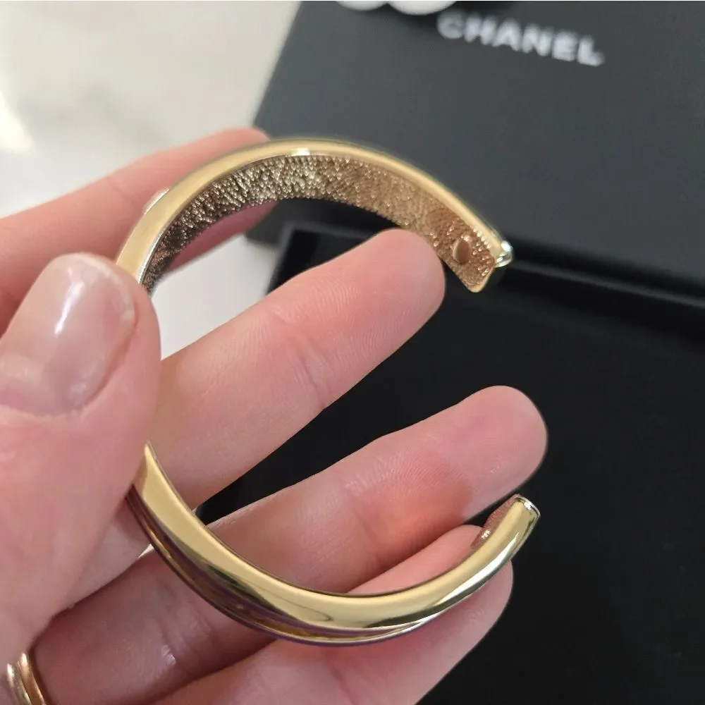 Chanel CC Gold Purple Bracelet New